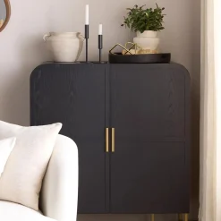 Discount Bouclair Modern Candle Holder in Black Metal