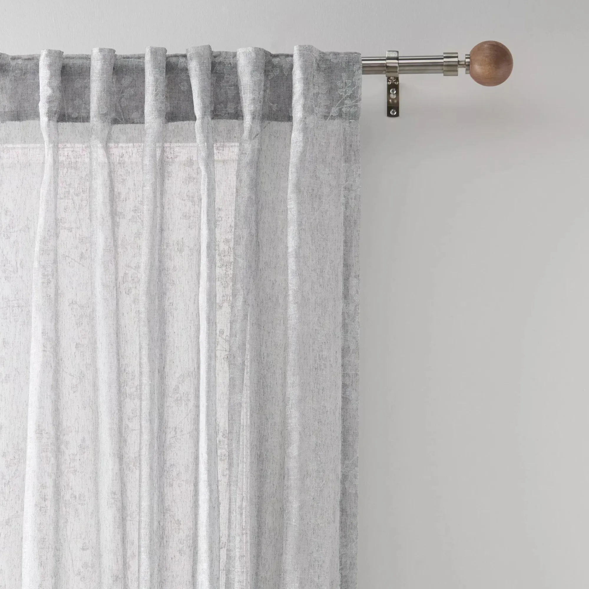 New Bouclair Natural Wood Curtain Rod Set - Diameter 13/16 mm