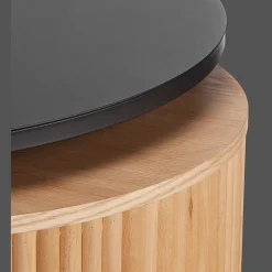 Discount Bouclair Nesting Coffee Table - Black Metal and Natural Wood