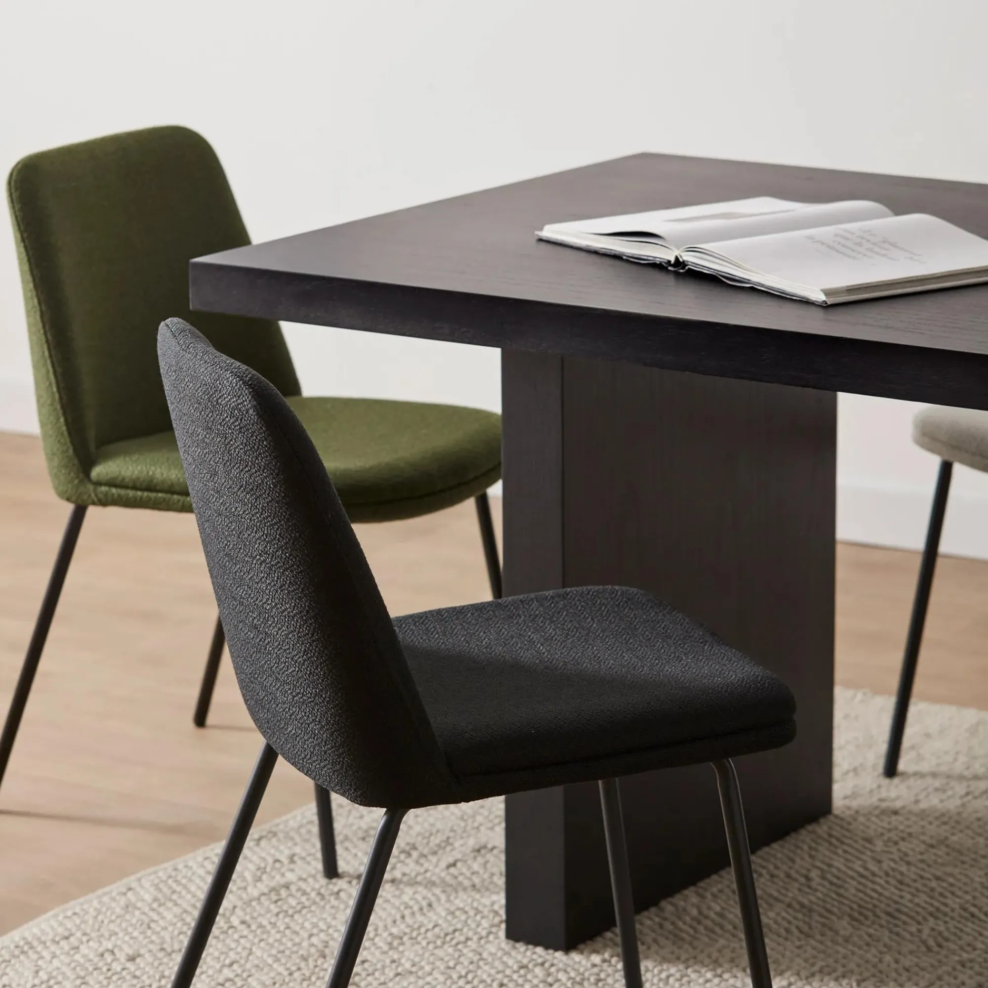 Online Bouclair Oatmeal Fabric and Metal Dining Chair