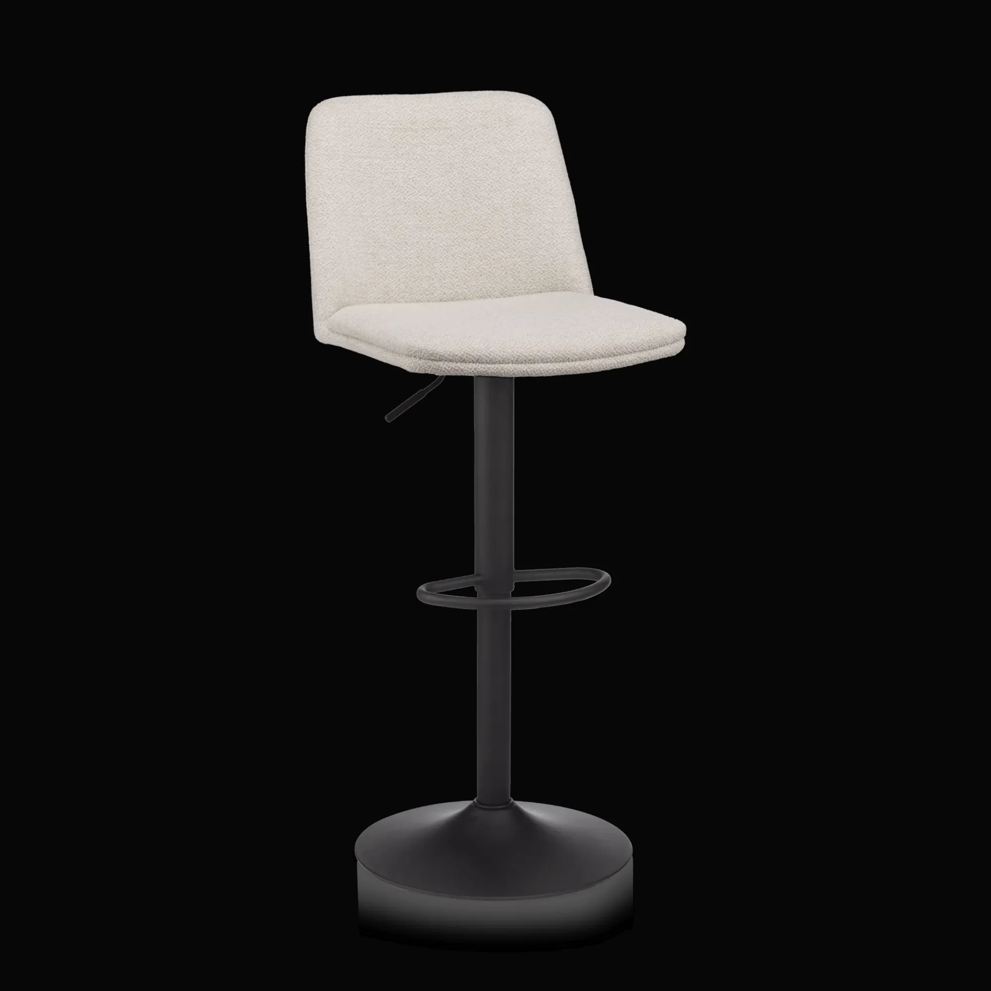 Online Bouclair Oatmeal Fabric and Metal Adjustable Bar Stool