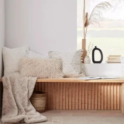 Discount Bouclair Oatmeal Sheep Faux Fur Throw