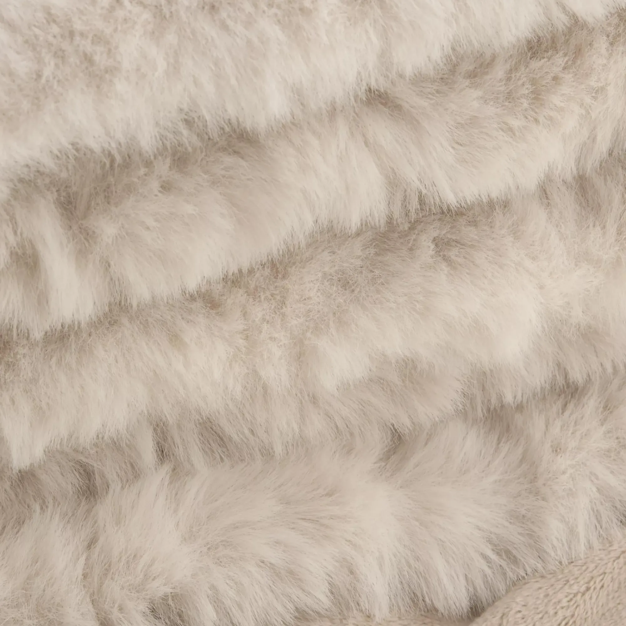 Discount Bouclair Oatmeal Sheep Faux Fur Throw