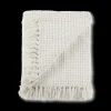 Clearance Bouclair Off White Basic Chenille Knit Throw