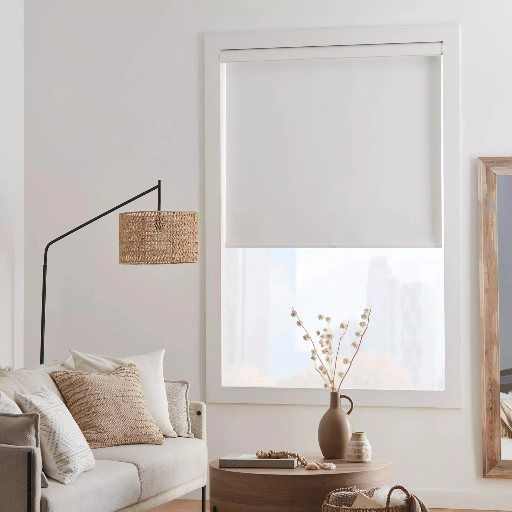 Outlet Bouclair Off White Chita Cordless Blackout Roller Shade