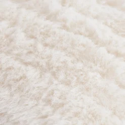 Bouclair Off White Maddox Faux Fur Decorative Lumbar Pillow