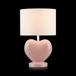 Clearance Bouclair Pink Heart Shaped Table Lamp