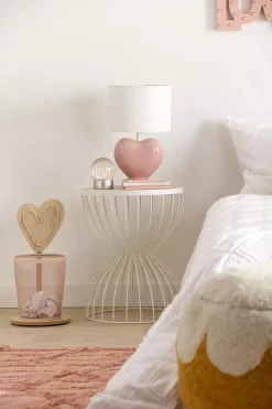 Clearance Bouclair Pink Heart Shaped Table Lamp