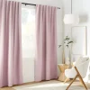 Sale Bouclair Pink Taha Rod Pocket Back Tab Blackout Curtain