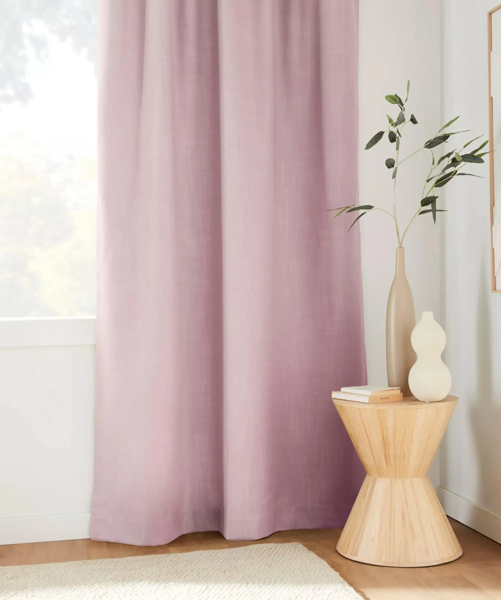 Sale Bouclair Pink Taha Rod Pocket Back Tab Blackout Curtain