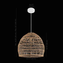 Online Bouclair Rattan Natural Ceiling Lamp