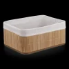 Outlet Bouclair Rectangular Bamboo Basket with Lining