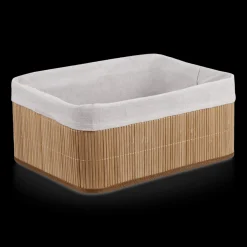 Outlet Bouclair Rectangular Bamboo Basket with Lining