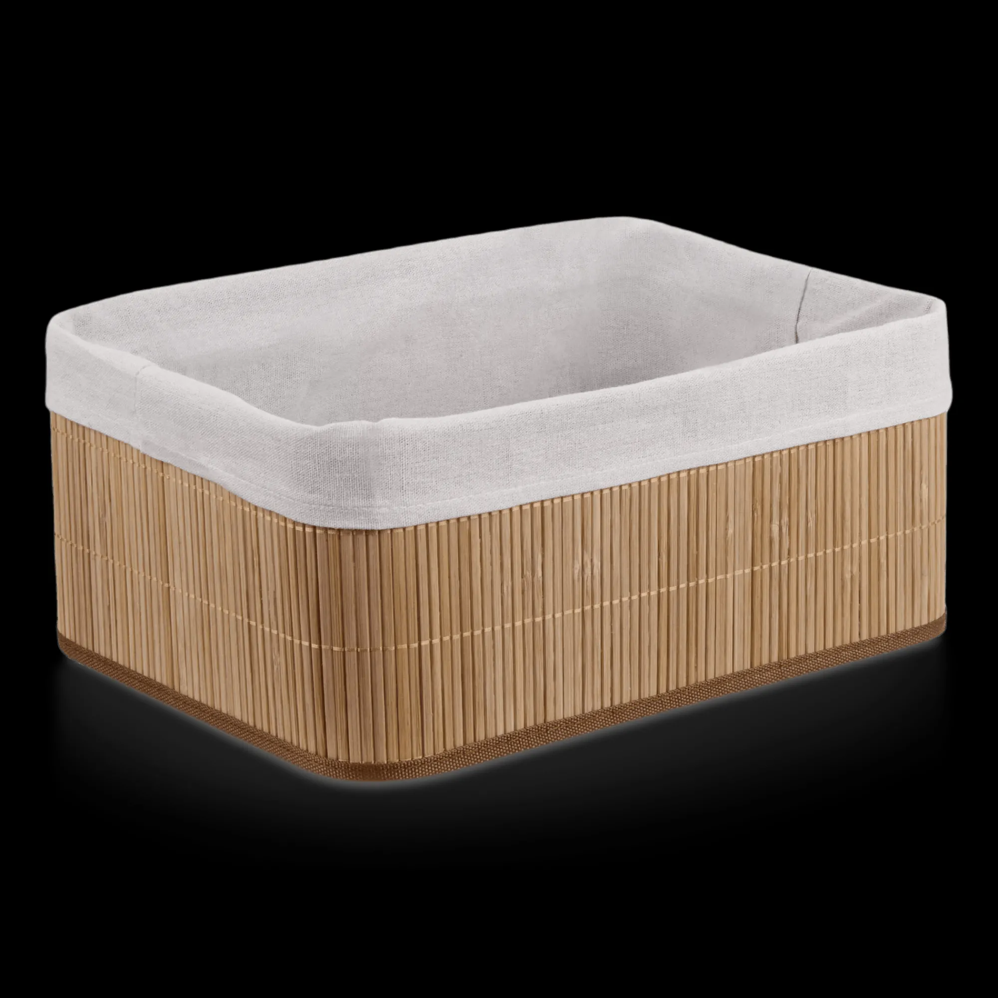 Outlet Bouclair Rectangular Bamboo Basket with Lining
