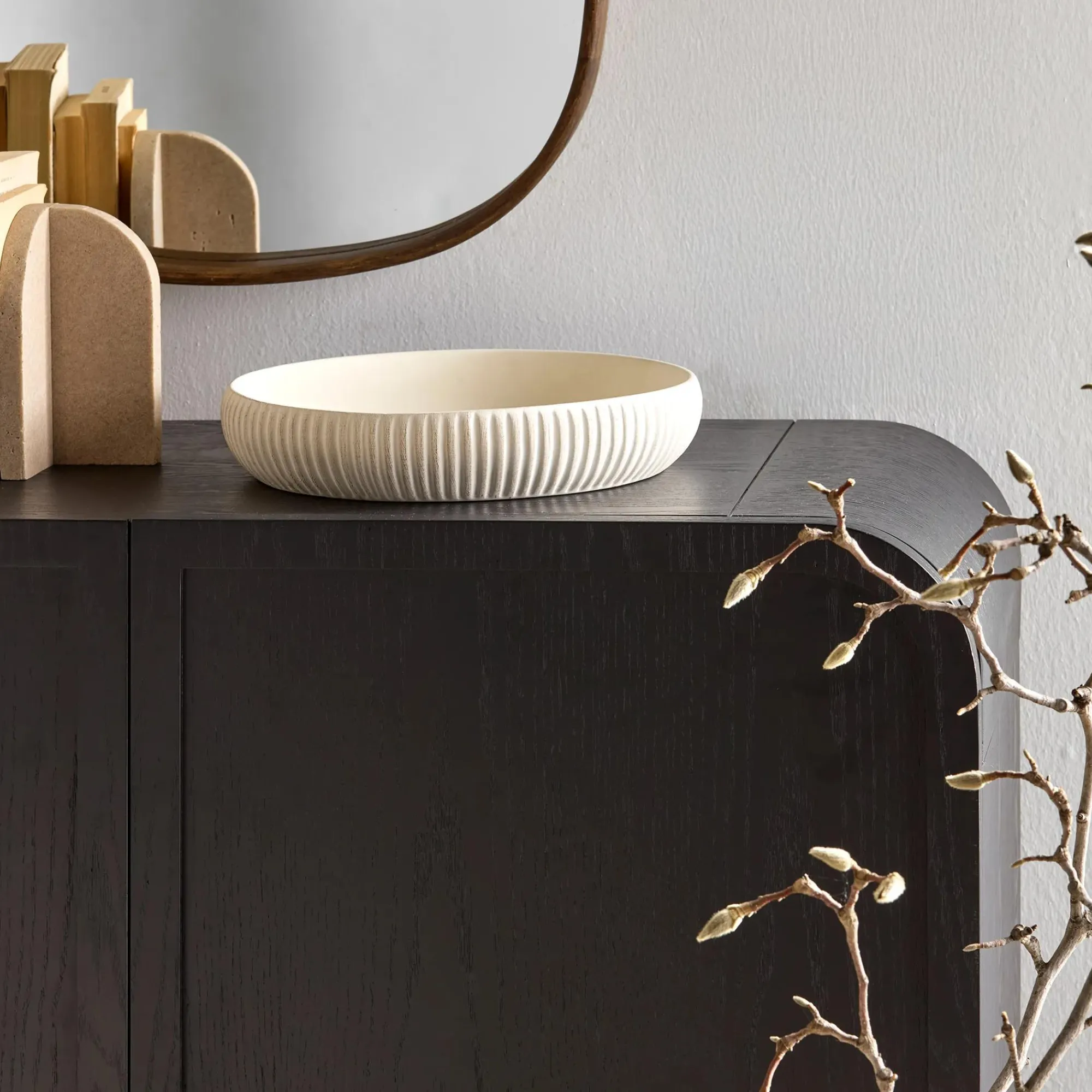 Hot Bouclair Ribbed Ceramic Bowl