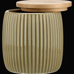 New Bouclair Ribbed Ceramic Cotton Jar