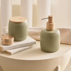 Outlet Bouclair Ribbed Ceramic Soap Pump Dispenser