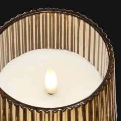 Outlet Bouclair Ribbed Glass LED Candle
