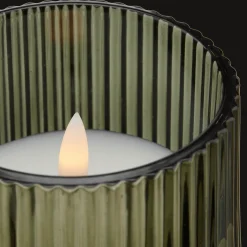 Discount Bouclair Ribbed Glass LED Candle