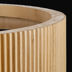 Best Bouclair Ribbed Wood Ceiling Lamp