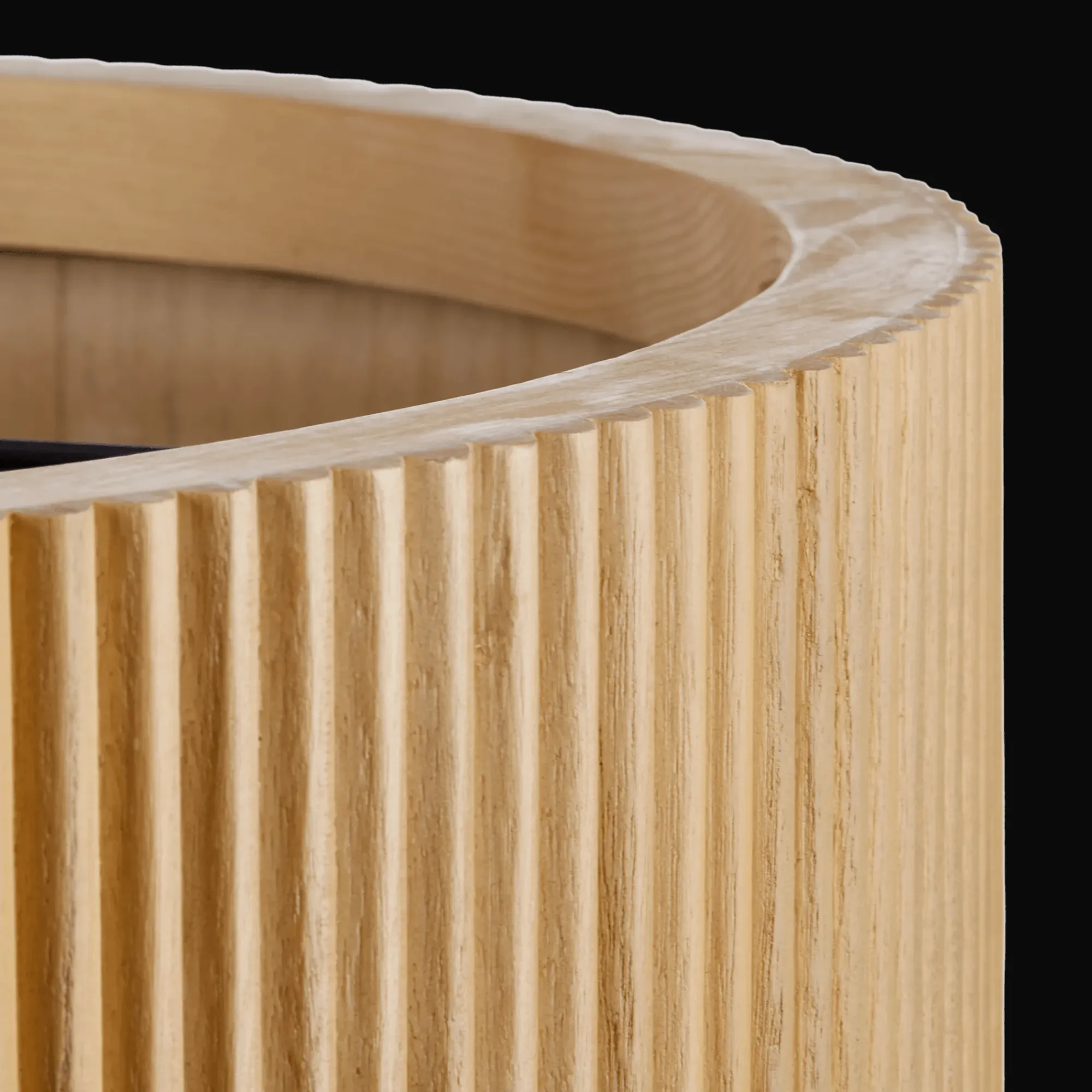 Best Bouclair Ribbed Wood Ceiling Lamp