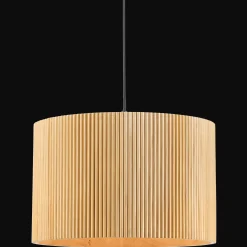 Best Bouclair Ribbed Wood Ceiling Lamp