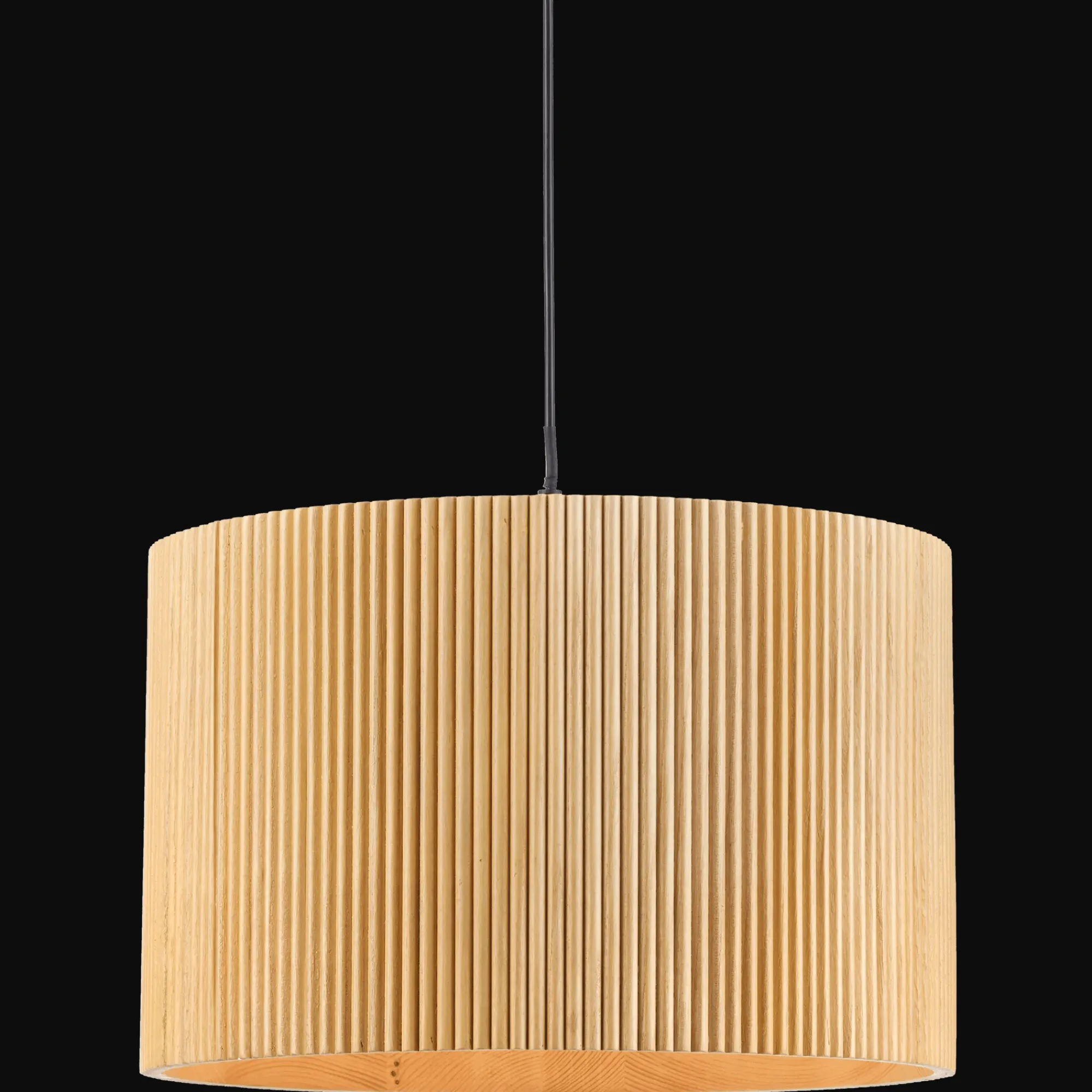 Best Bouclair Ribbed Wood Ceiling Lamp