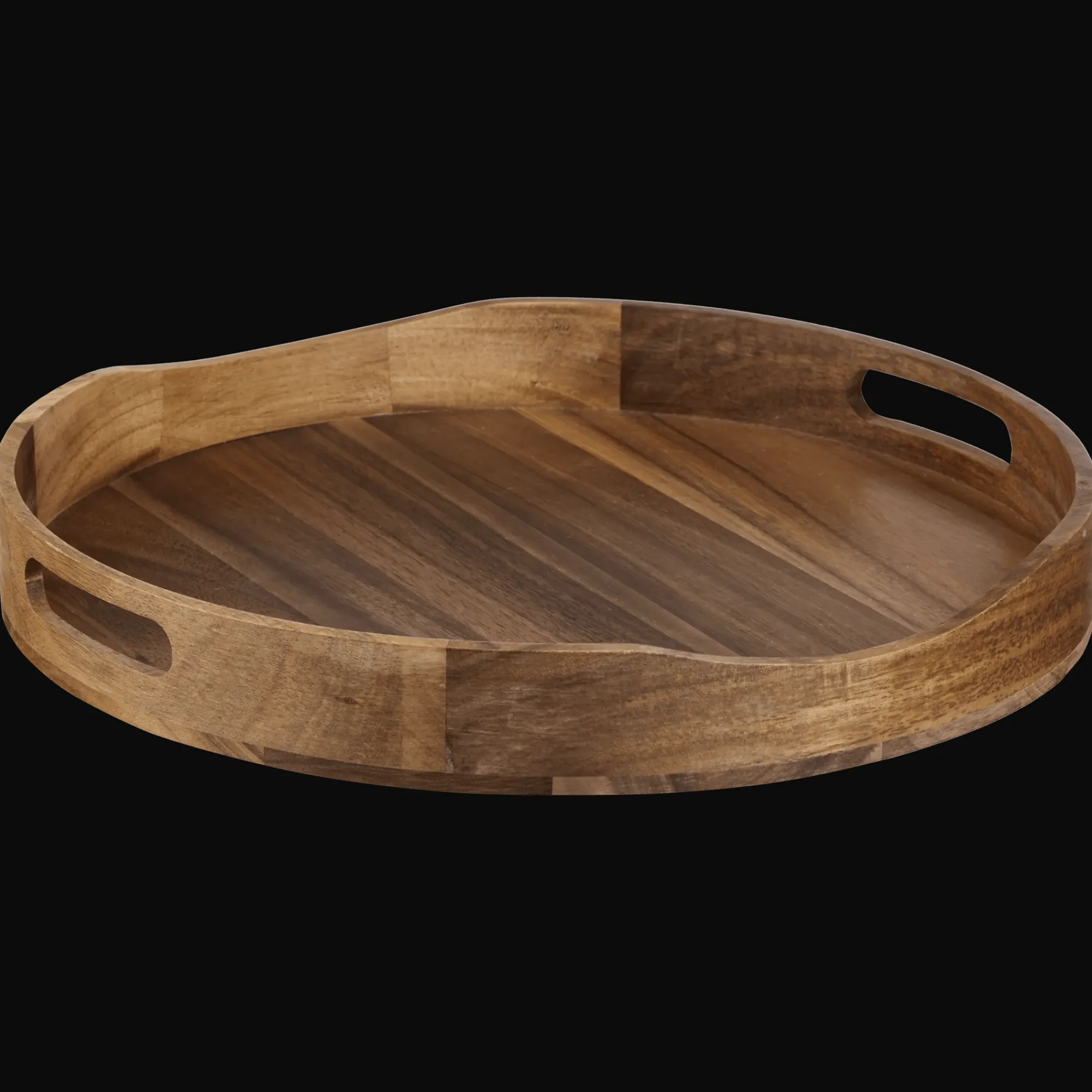 Bouclair Round Acacia Wood Tray