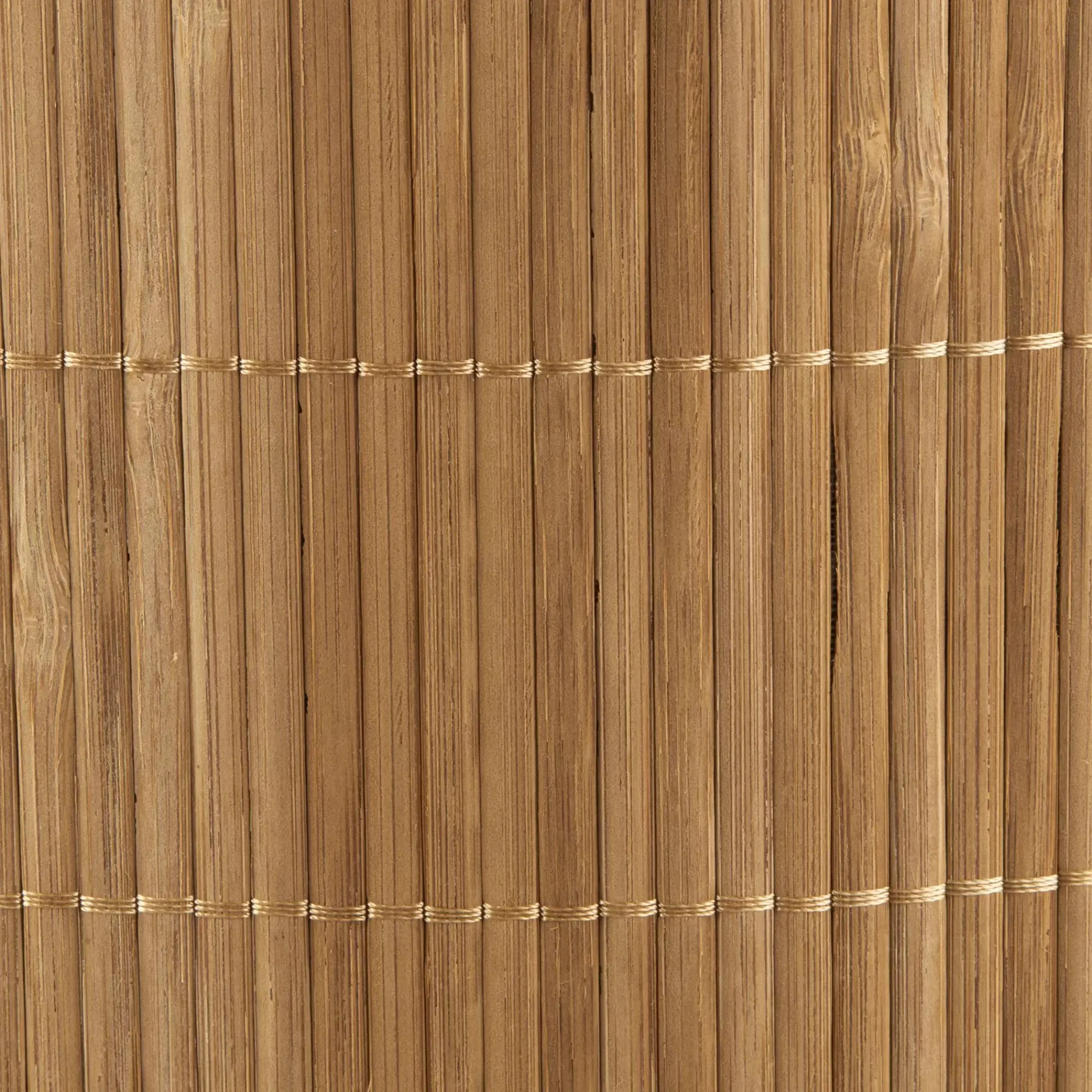 Online Bouclair Round Bamboo Hamper with Lining and Faux Leather Handles