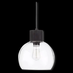 Clearance Bouclair Round Glass and Wood Ceiling Lamp