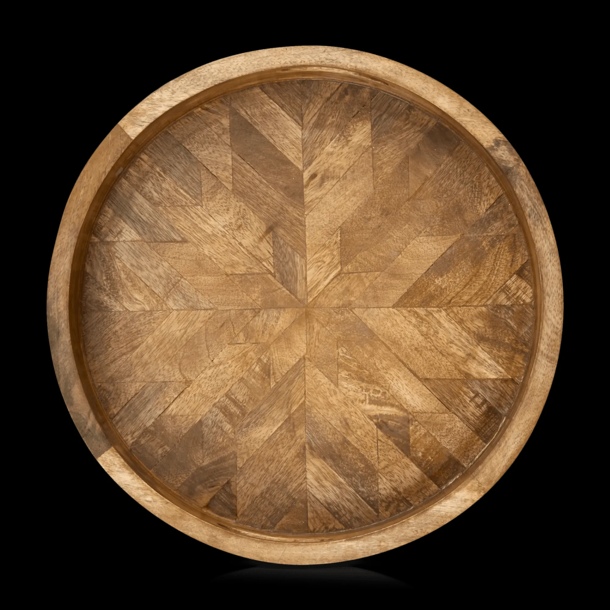 Online Bouclair Round Mango Wood Tray
