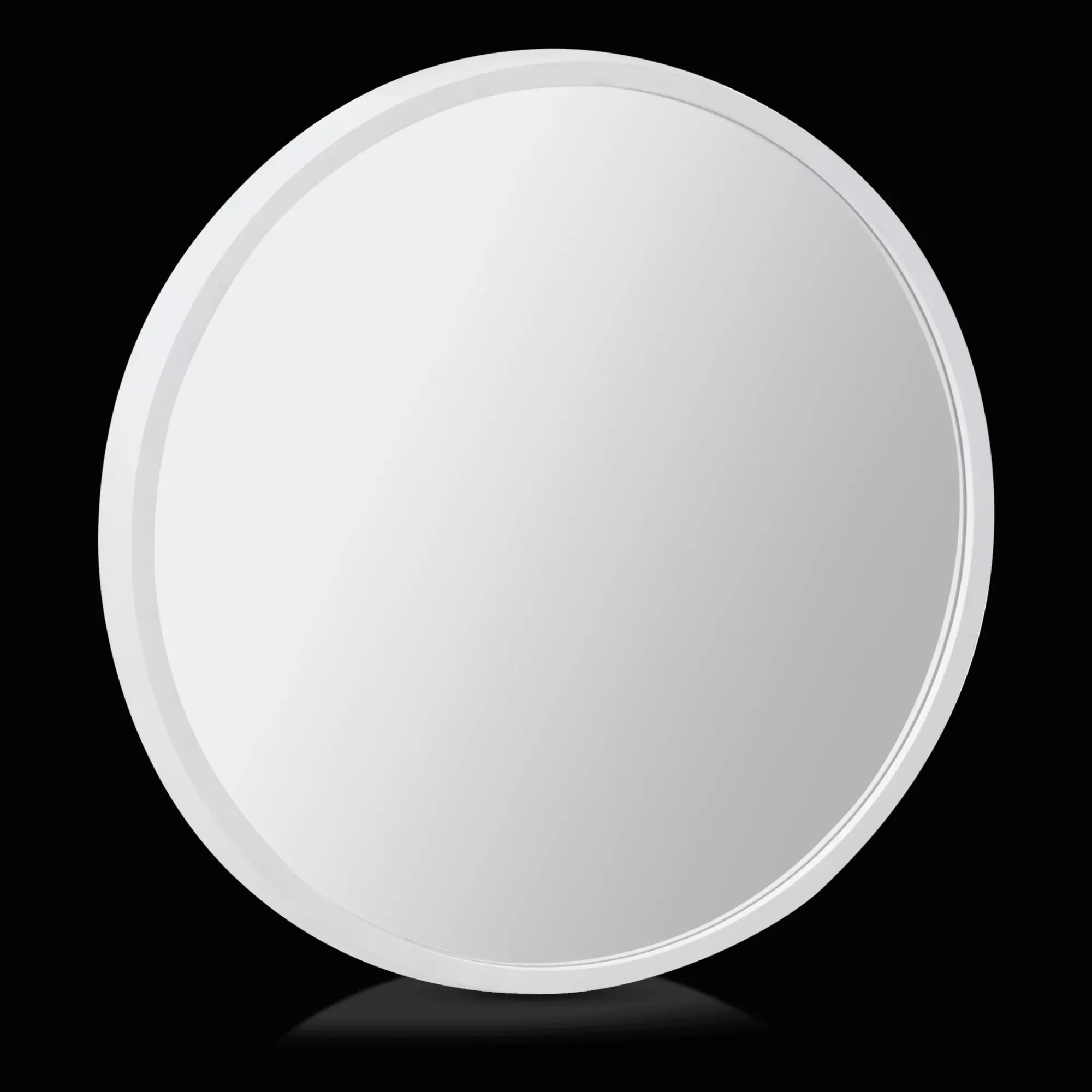 Online Bouclair Round Mirror with White Frame