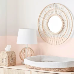 Clearance Bouclair Round Natural Fiber Bead Mirror