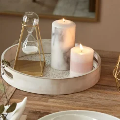 Clearance Bouclair Round Patterned Wood Tray