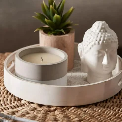 Clearance Bouclair Round Patterned Wood Tray