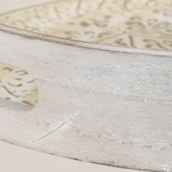 Clearance Bouclair Round Patterned Wood Tray