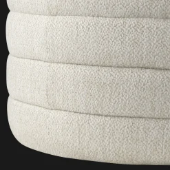 Outlet Bouclair Round Storage Fabric Ottoman