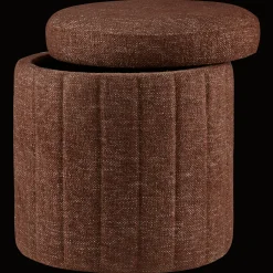 Sale Bouclair Round Storage Fabric Ottoman