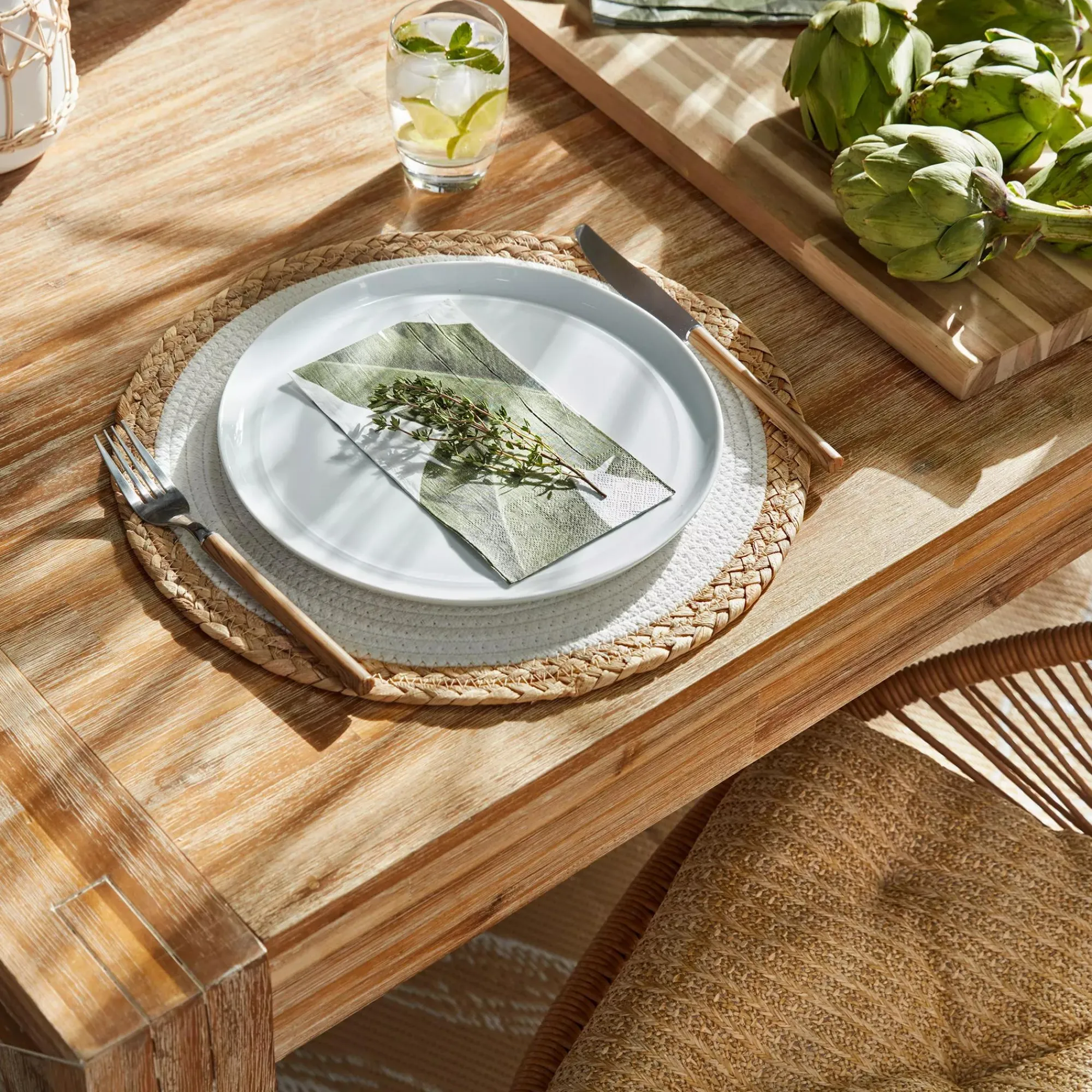 Bouclair Round Straw Placemat