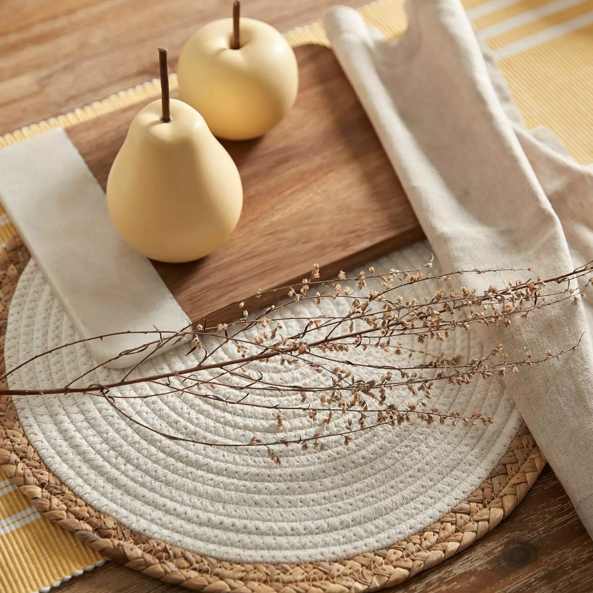 Bouclair Round Straw Placemat