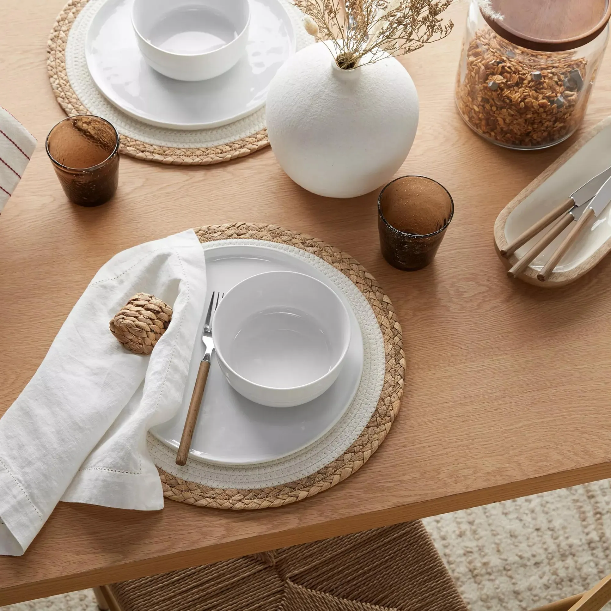 Bouclair Round Straw Placemat