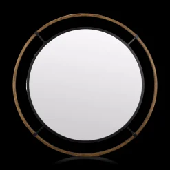 Discount Bouclair Round Wood-Framed Mirror