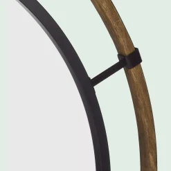 Discount Bouclair Round Wood-Framed Mirror