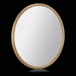 Hot Bouclair Round Wood-Framed Mirror