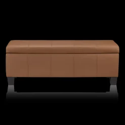 Sale Bouclair Rust Faux Leather Storage Bench