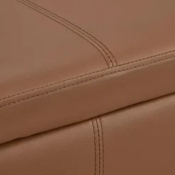 Sale Bouclair Rust Faux Leather Storage Bench