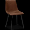 Clearance Bouclair Rust Textured Faux Leather and Metal Dining Chair