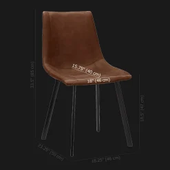 Clearance Bouclair Rust Textured Faux Leather and Metal Dining Chair