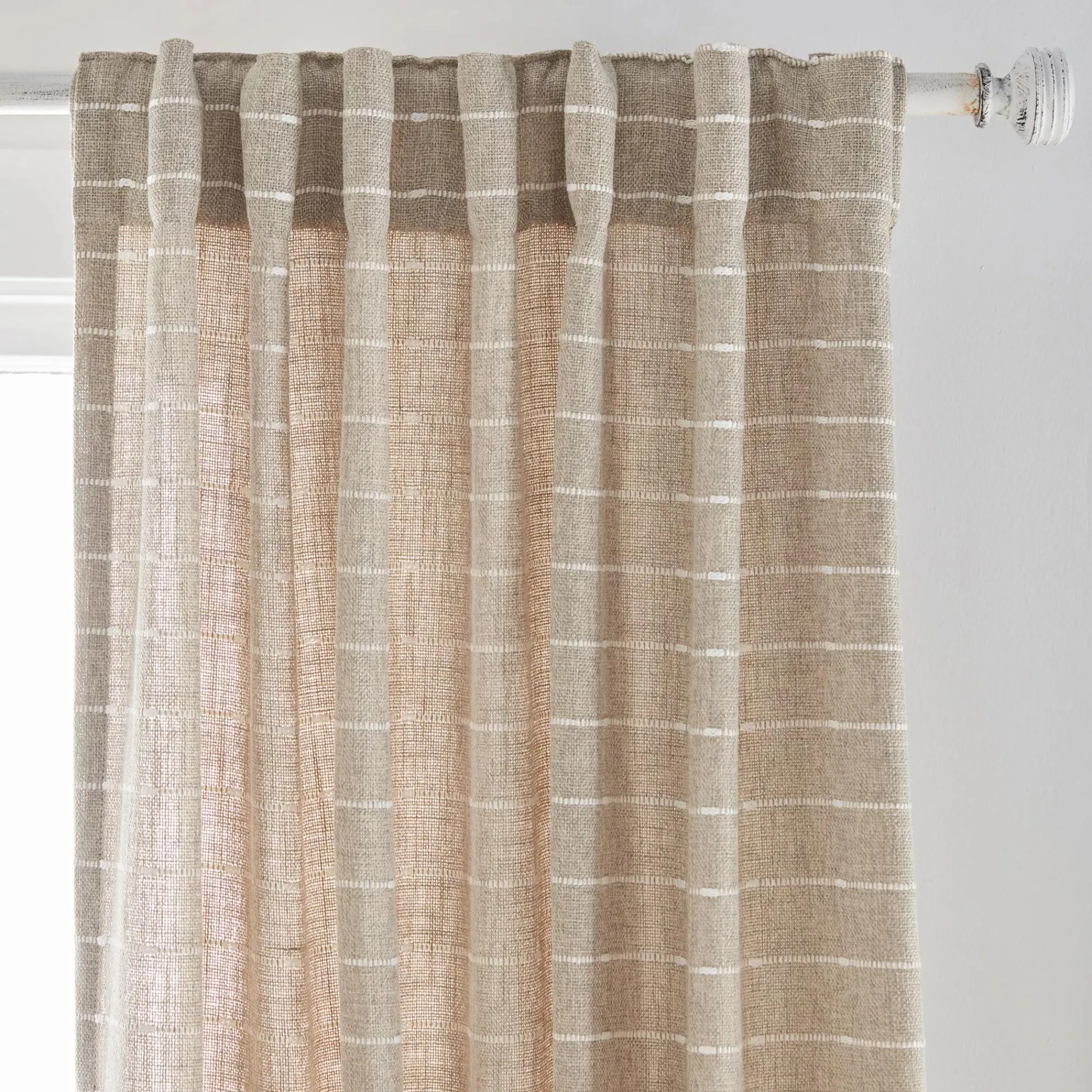 Outlet Bouclair Saara Beige Back-Tab Curtain