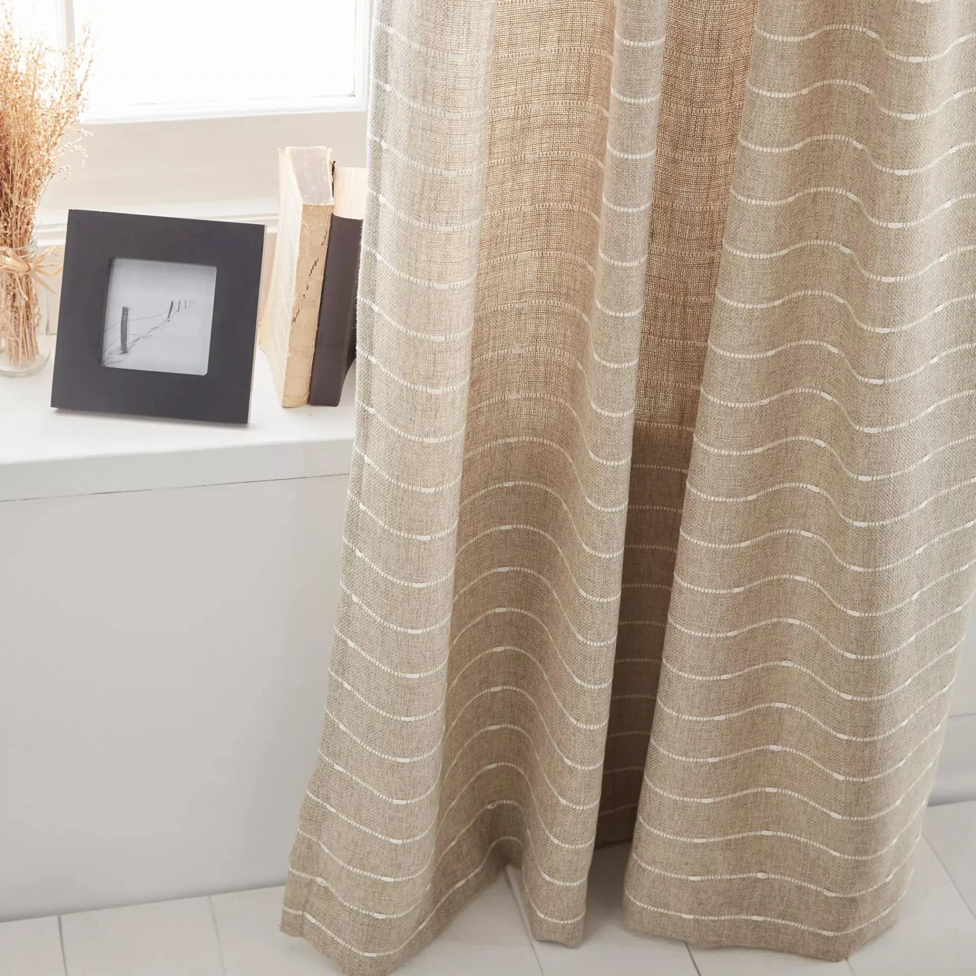 Outlet Bouclair Saara Beige Back-Tab Curtain
